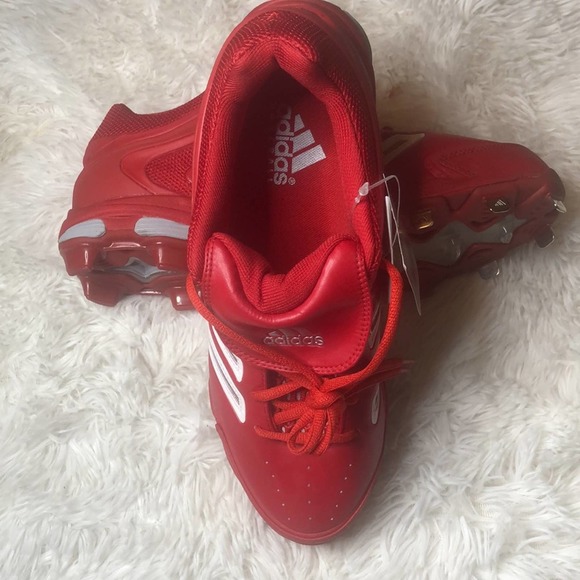 Adidas Diamond King Men\'s Size 10 Baseball Cleats Shoes Sneakers Red& White